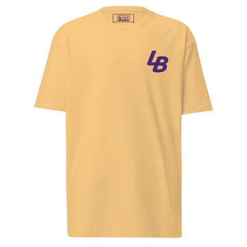Yellow T-shirt with purple 'UB' logo on the chest.